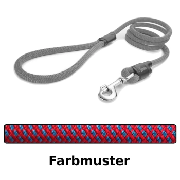 klassische Hundeleine - L - 145cm - roter Swirl mit blau